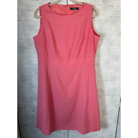 Chadwick’s Boston women’s linen dress sleeveless fit & flare plus size summer - Picture 1 of 11